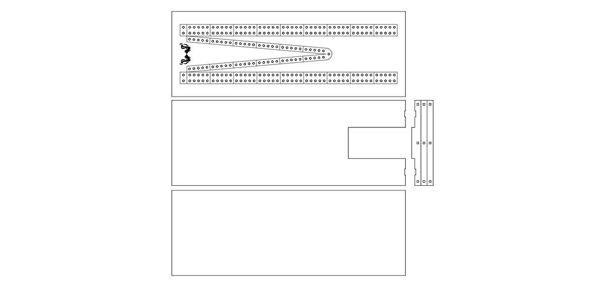 Tournament Style Short - Free Cribbage Board Digital Pattern
