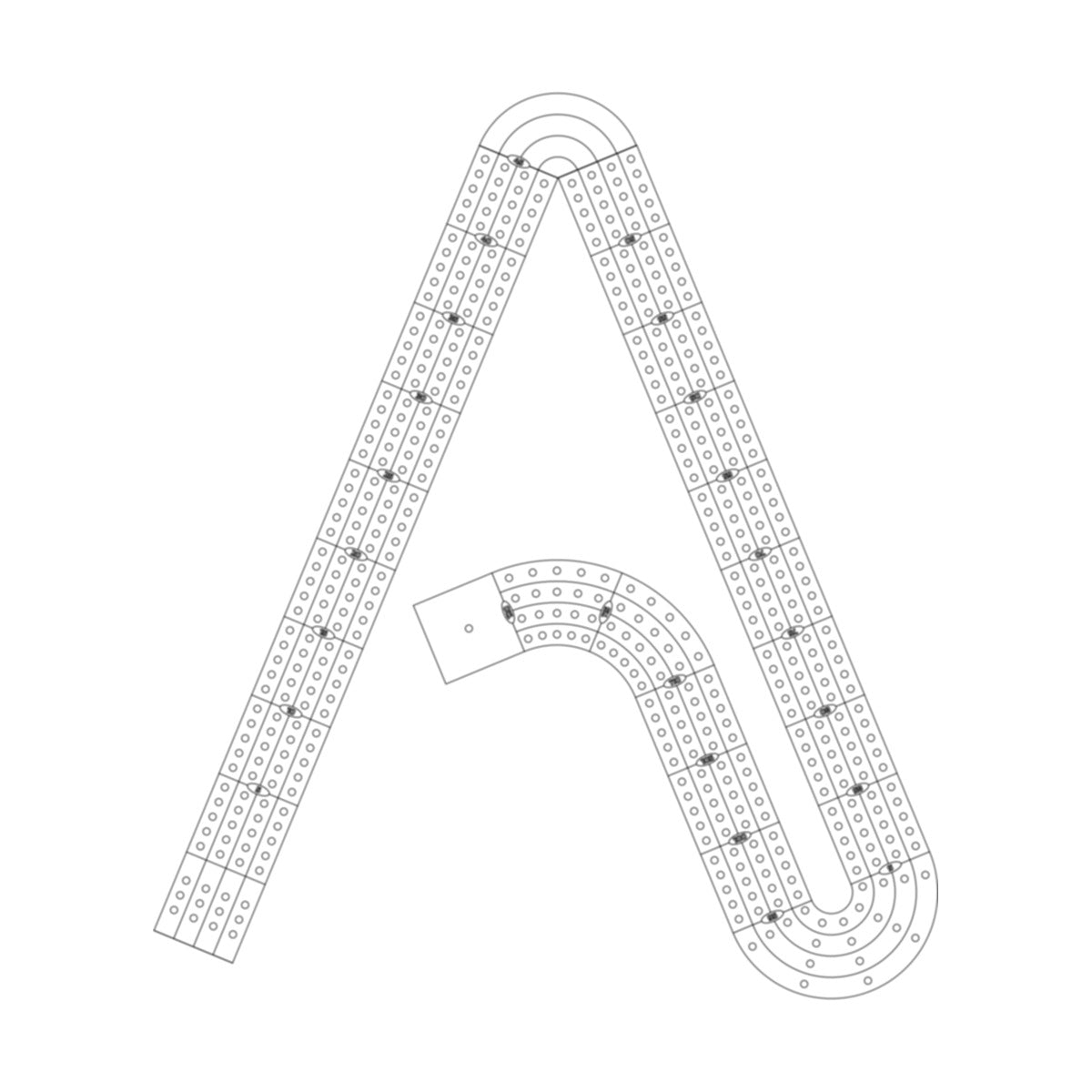 Letter A Cribbage Board Pattern / Template