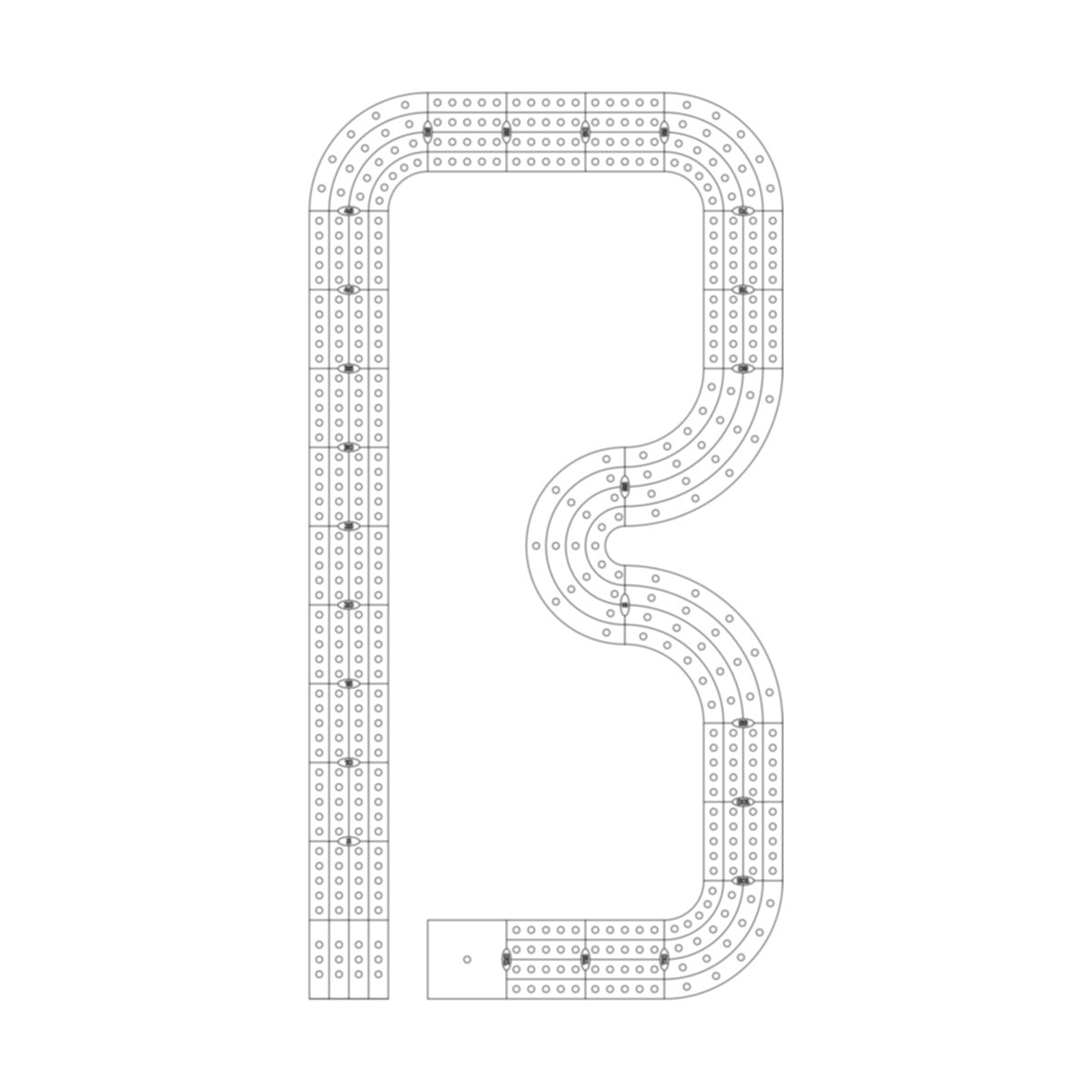 Letter B Cribbage Board Pattern / Template
