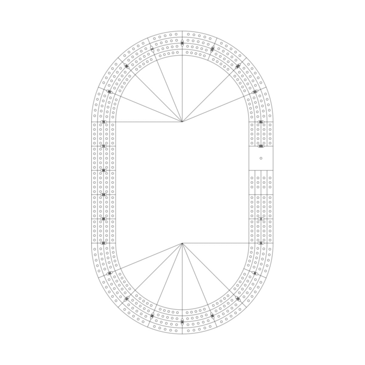 Race Track Cribbage Board Pattern / Template